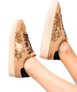 Another Round Sneakers in Gold Sequins Ave Shops