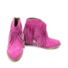 Amos Fringe Ankle Bootie in Magenta Suede Ave Shops