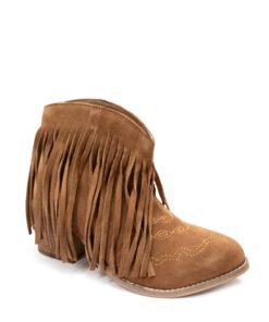 Amos Fringe Ankle Bootie in Tan Suede Ave Shops