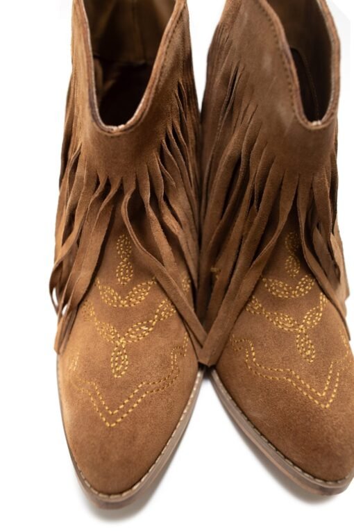 Amos Fringe Ankle Bootie in Tan Suede Ave Shops