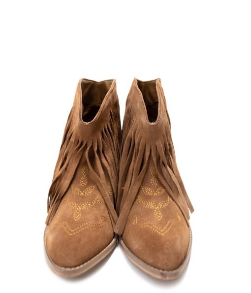 Amos Fringe Ankle Bootie in Tan Suede Ave Shops