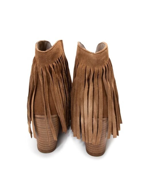 Amos Fringe Ankle Bootie in Tan Suede Ave Shops