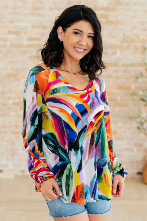 All Over The World Scoop Neck Blouse - Fashion Are Us, LLC