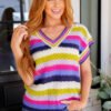 Another One V-Neck Striped Top - Fashion Are Us, LLC